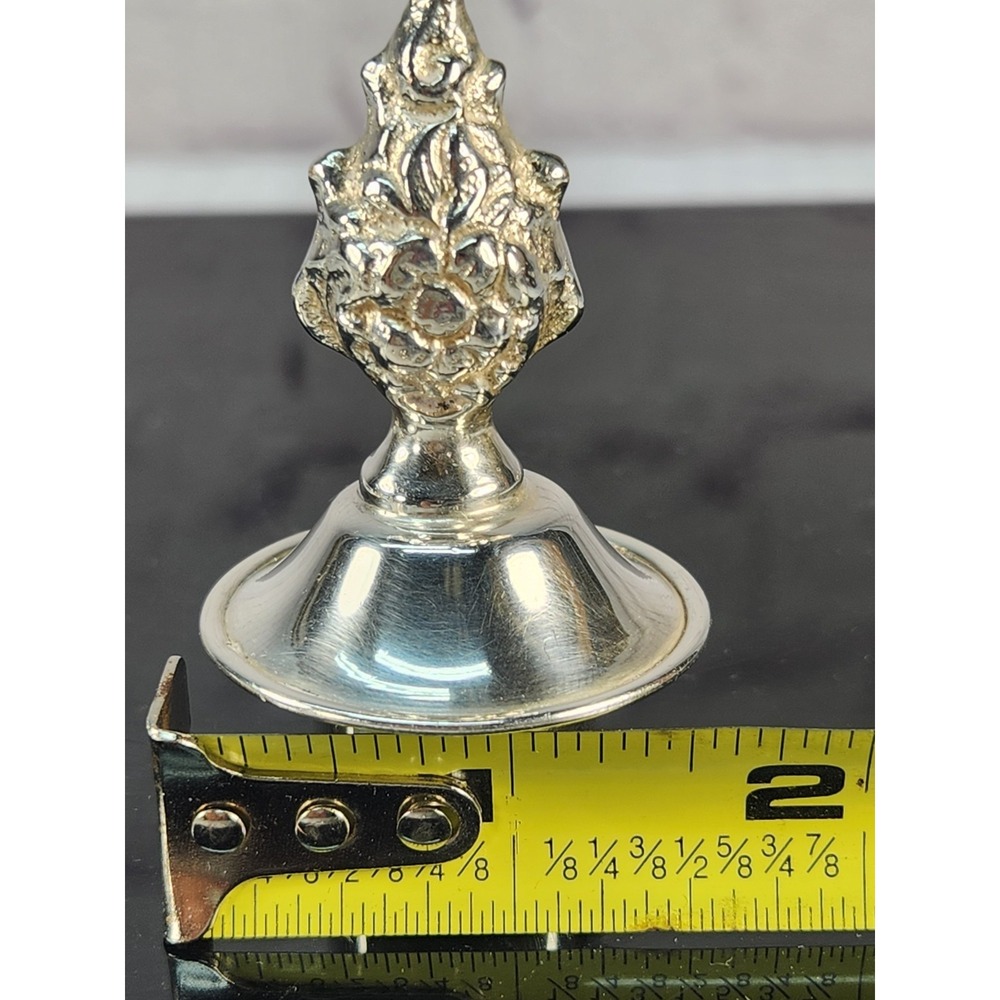Antique  Silverplate Candelabra Flame Finial - Solid (Not Hollow) RARE! - Picture 3 of 6